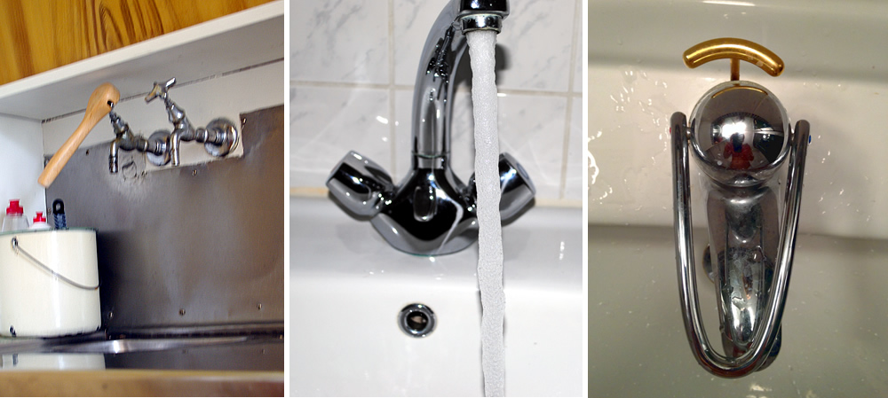 Three types of faucets.